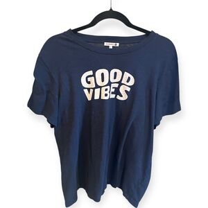 SUNDRY “Good Vibes” Navy Blue T-Shirt women’s XL made in USA 🇺🇸